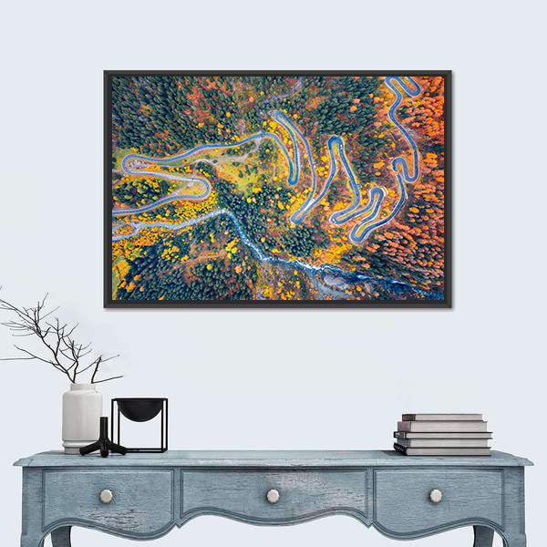 Aerial View Of Maloya Pass In Switzerland Canvas Wall Art