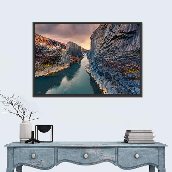 Studlagil Canyon In Iceland Canvas Wall Art