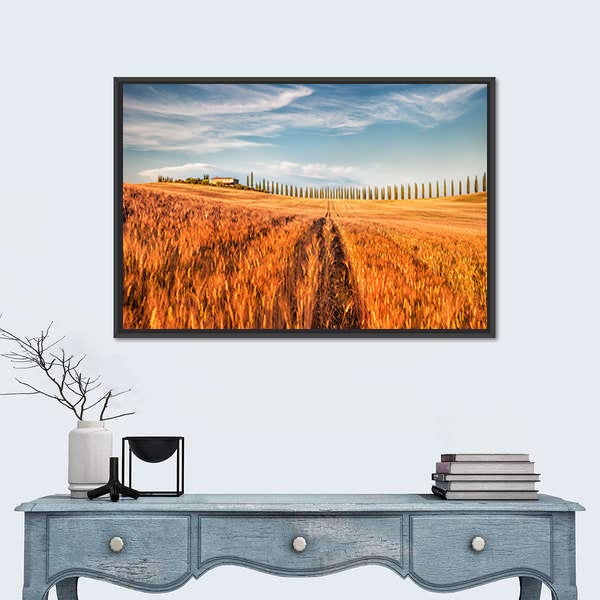 Wheat Field In Tuscany Canvas Wall Art