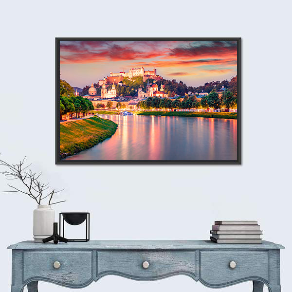 Old Town Of Salzburg In Austria Canvas Wall Art
