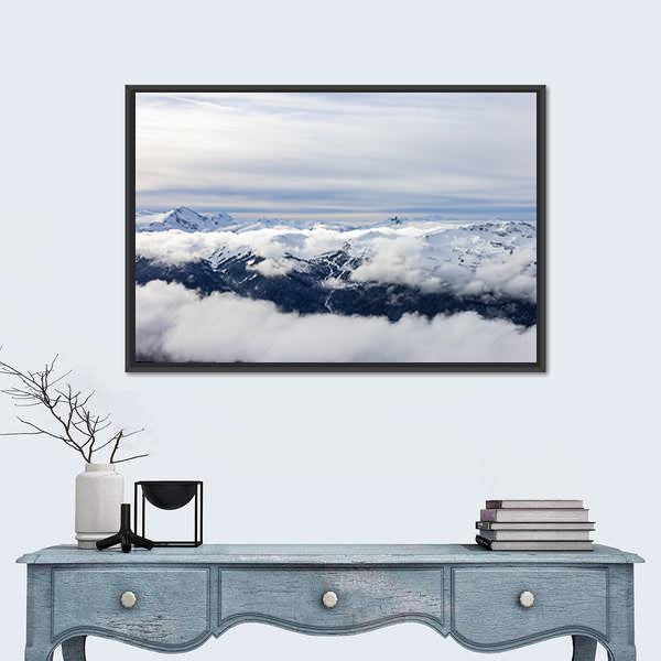 Canadian Mountains In Winter Canvas Wall Art