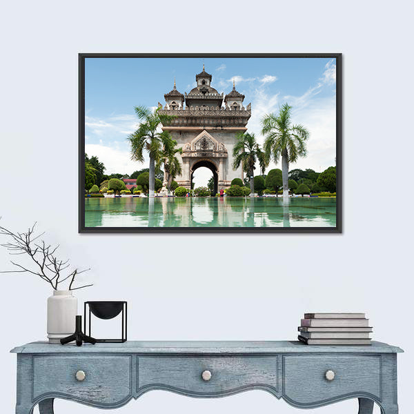 Patuxai In Vientiane Canvas Wall Art