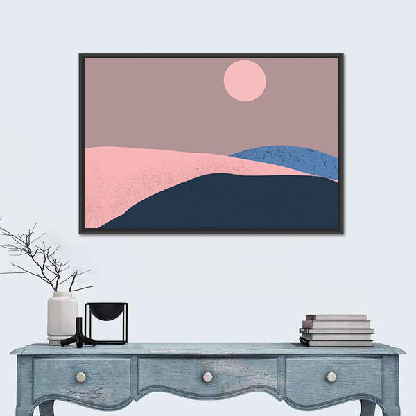 Minimalist Mountain Landscape Canvas Wall Art