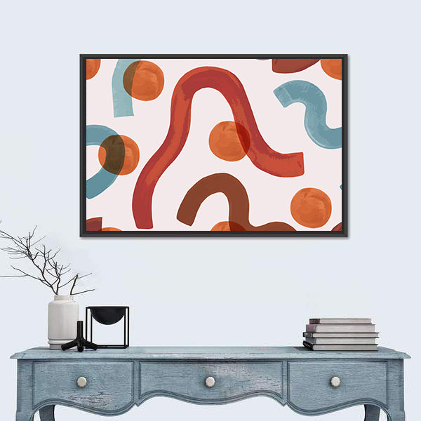 Watercolor Minimal Waves Canvas Wall Art