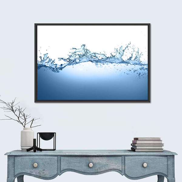 Strong Water Splashing With Bubble Canvas Wall Art