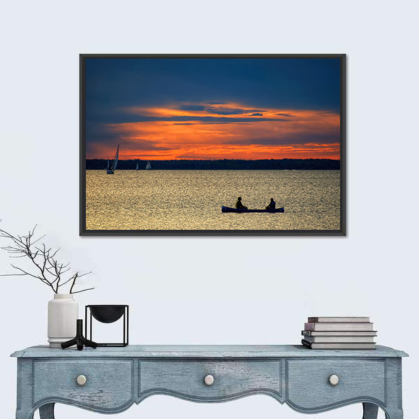 Sunset Over Ottawa River Canvas Wall Art