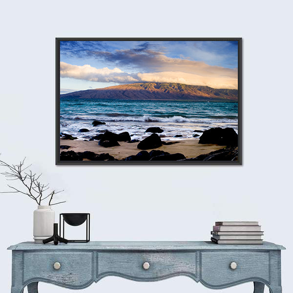 Oahu Coastline with Volcanic Rocks Canvas Wall Art