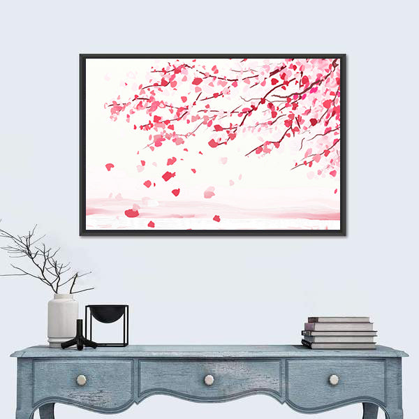 Japanese Cherry Tree In Bloom Canvas Wall Art