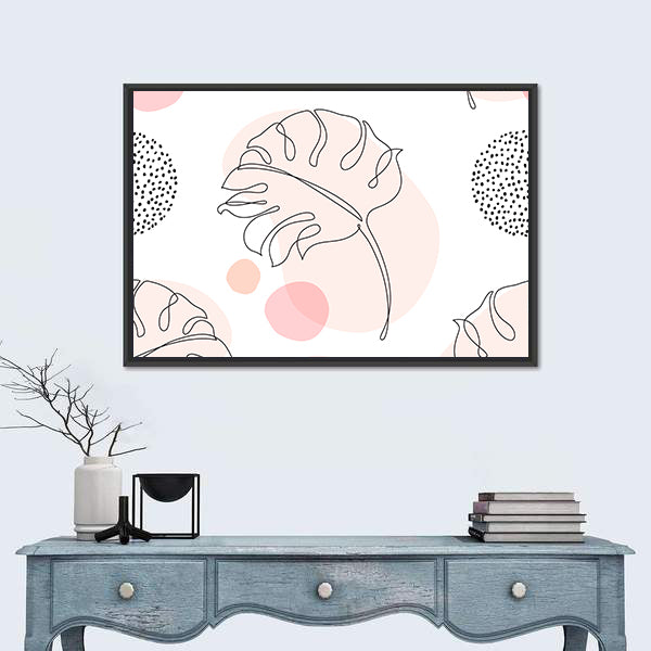 Tropical Monstera Leaf Silhouette Canvas Wall Art