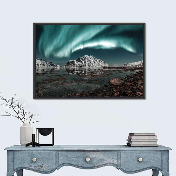 Northern Lights Over Lofoten Canvas Wall Art