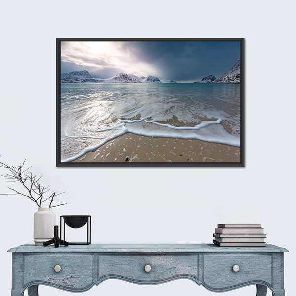 Haukland Beach Lofoten Norway Canvas Wall Art