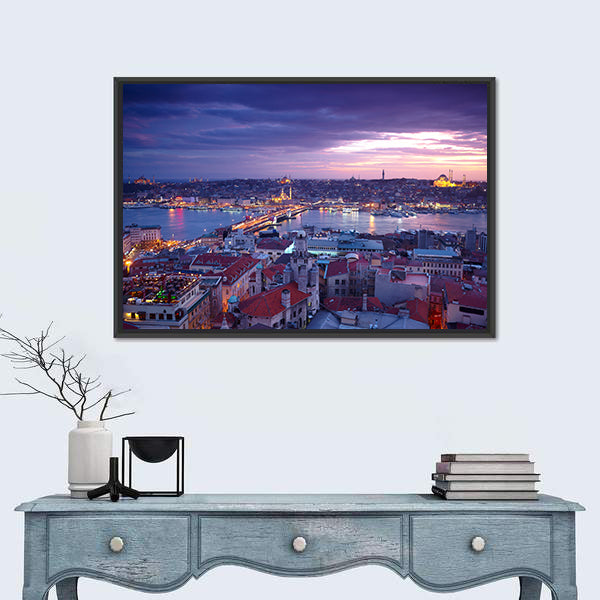 Istanbul At Sunset Canvas Wall Art
