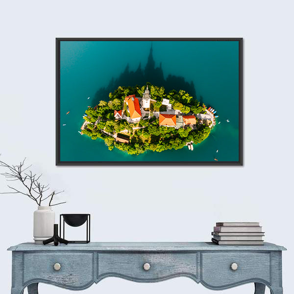 Lake Bled With Assumption Of Maria Church Slovenia Canvas Wall Art