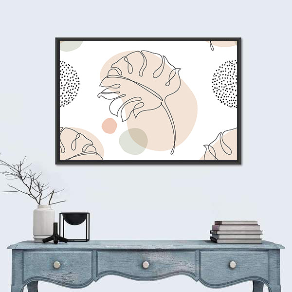 Seamless Monstera Leaf Pattern Canvas Wall Art