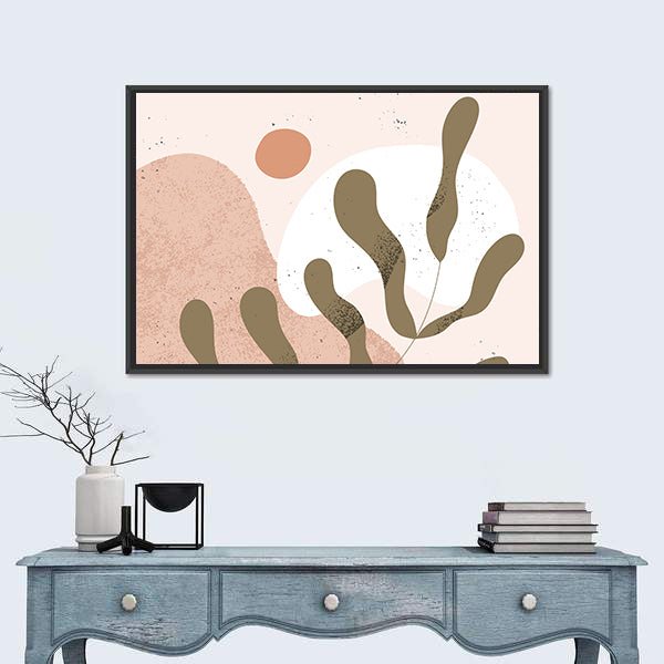 Geometric Leaf Shapes Canvas Wall Art