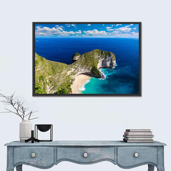 Kelingking Beach Aerial View Indonesia Canvas Wall Art