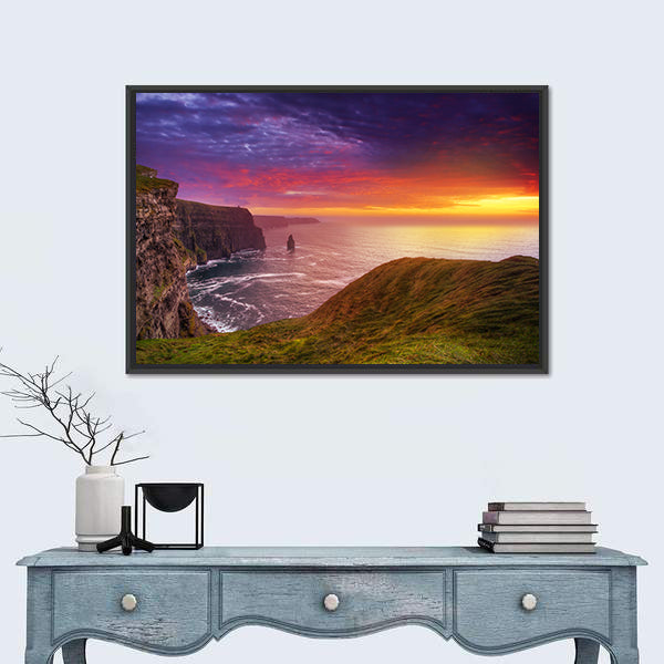 Sunset at the Cliffs of Moher Canvas Wall Art