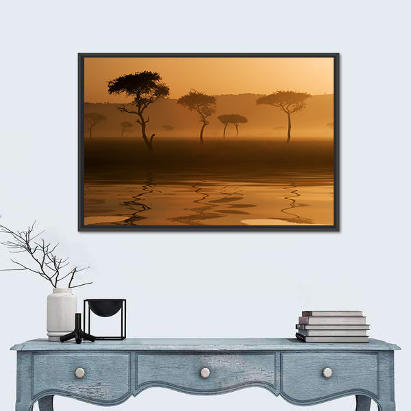 Sunset Over Massai Mara Canvas Wall Art