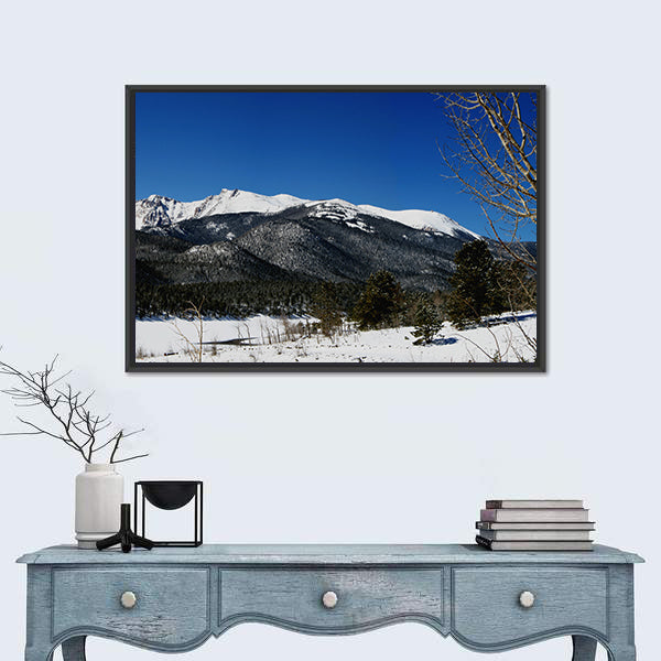 Pikes Peak Winter Landscape Canvas Wall Art