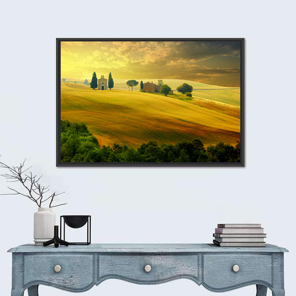 Tuscany At Sunset Canvas Wall Art