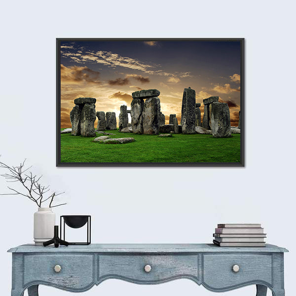 Stonehenge at Sunset Canvas Wall Art