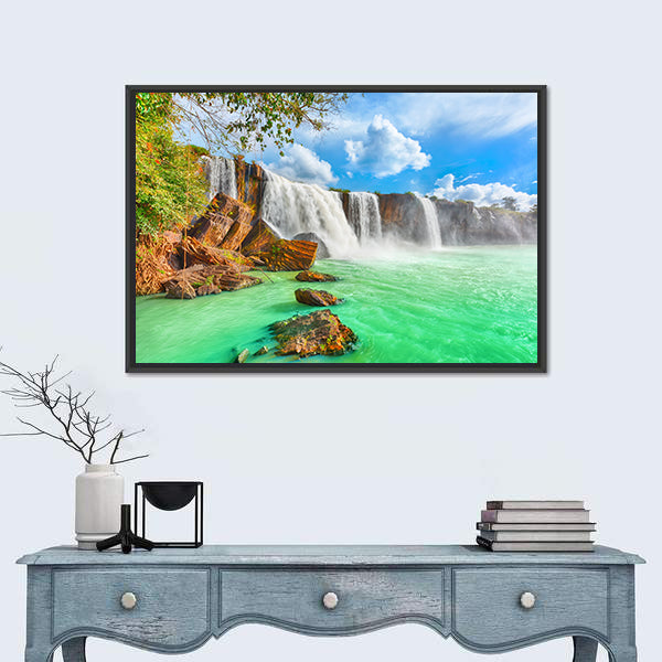Dry Nur Waterfall In Vietnam Canvas Wall Art