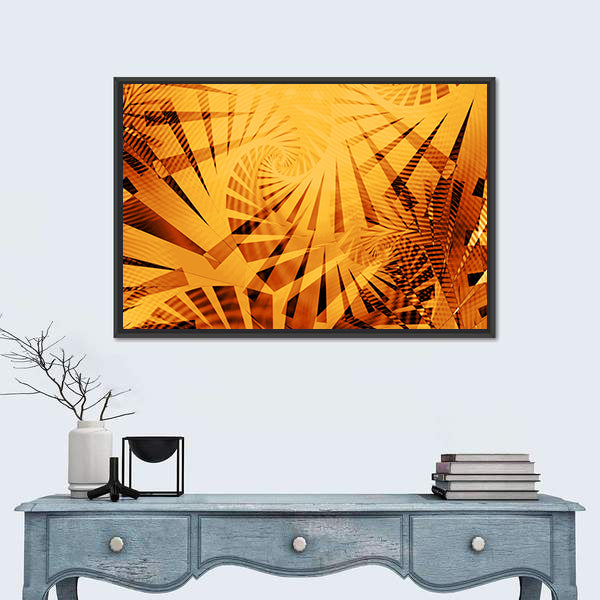 Golden Fractal Spiral Artwork Canvas Wall Art
