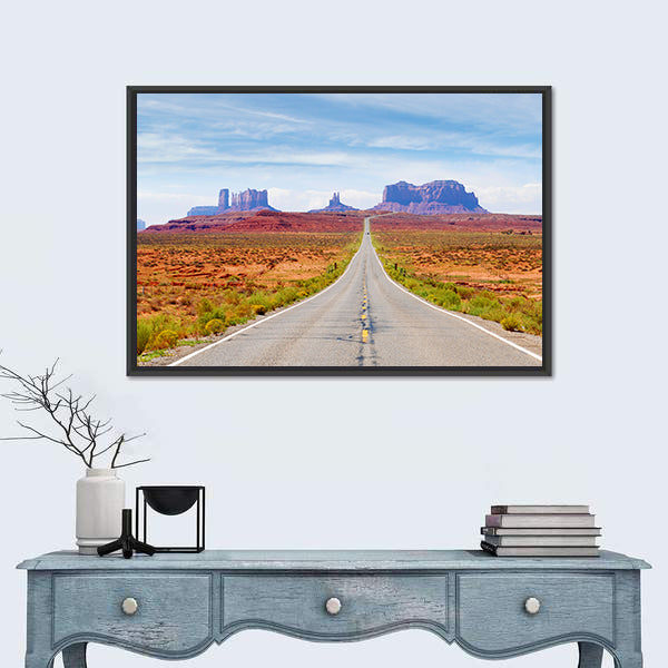 U.s. Route 163 Through Monument Valley Canvas Wall Art
