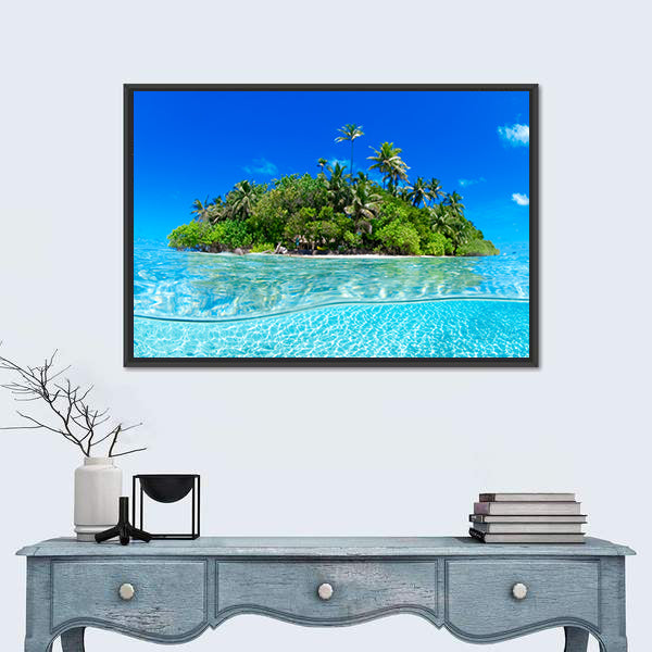 Split-level Tropical Island Canvas Wall Art