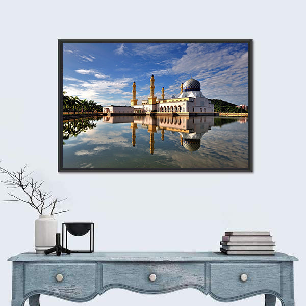 Floating City Mosque In Kota Kinabalu Sabah Borneo Canvas Wall Art