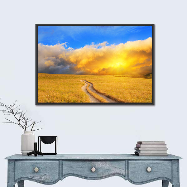 Sunrise Over the Meadow Canvas Wall Art
