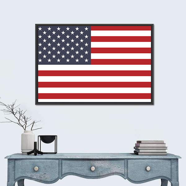 American Flag Geometric Canvas Wall Art