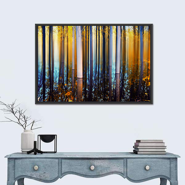 Forest In Autumn Abstract Canvas Wall Art