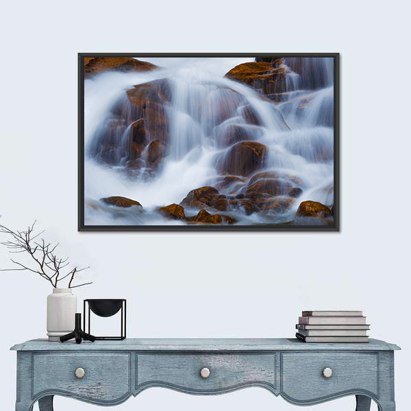Waterfall In Rocky Mountain National Park Canvas Wall Art