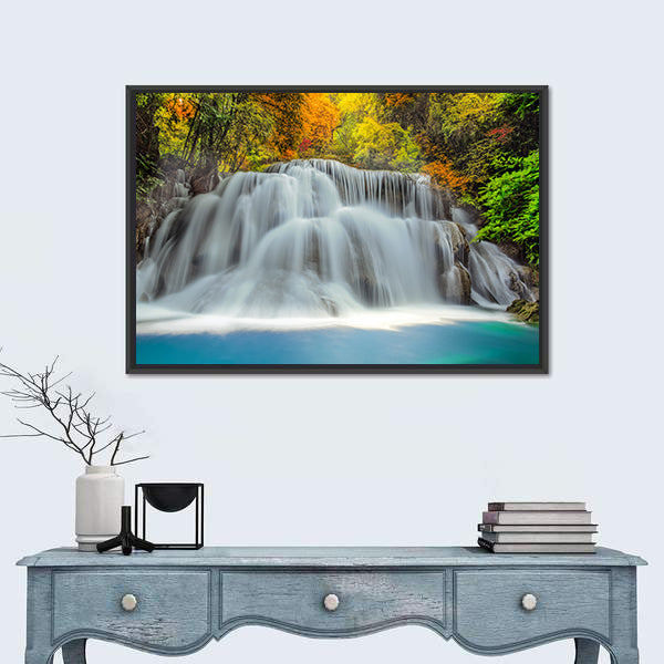 Tropical Waterfall In Thailand Canvas Wall Art