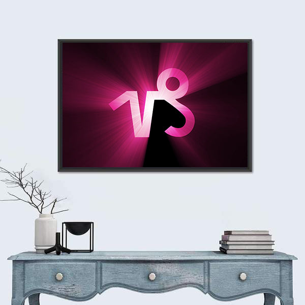 Capricorn Astrology Symbol Canvas Wall Art