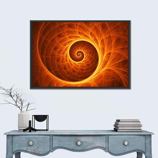 Fire Spiral Abstract Canvas Wall Art