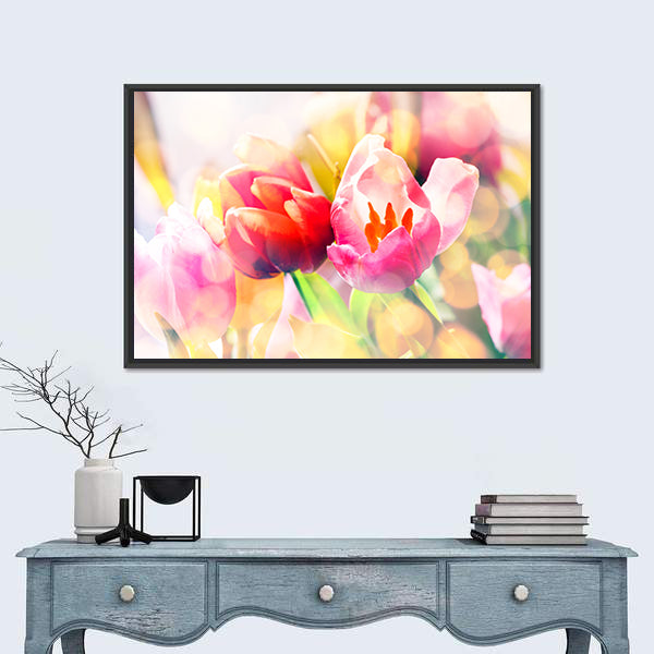 Colorful Spring Tulips Canvas Wall Art