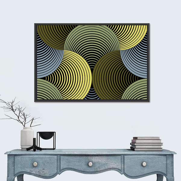 Ornate Geometric Petal Grid Canvas Wall Art