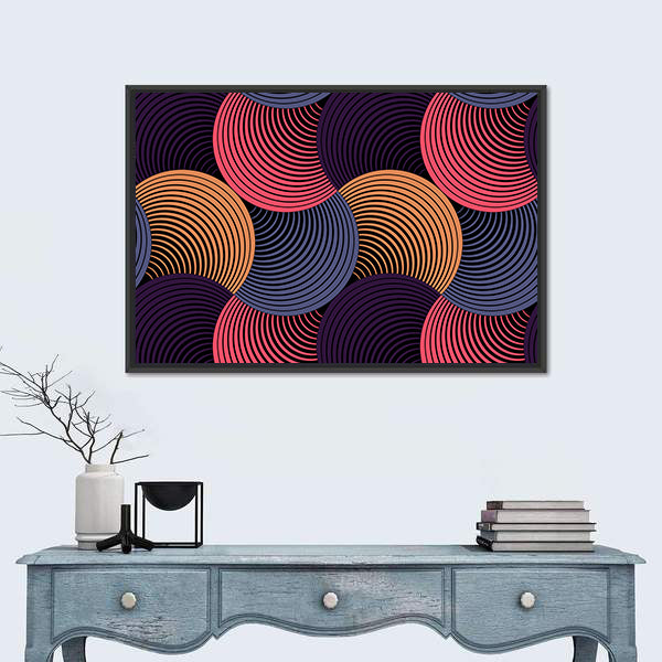 Geometric Petals Grid Canvas Wall Art