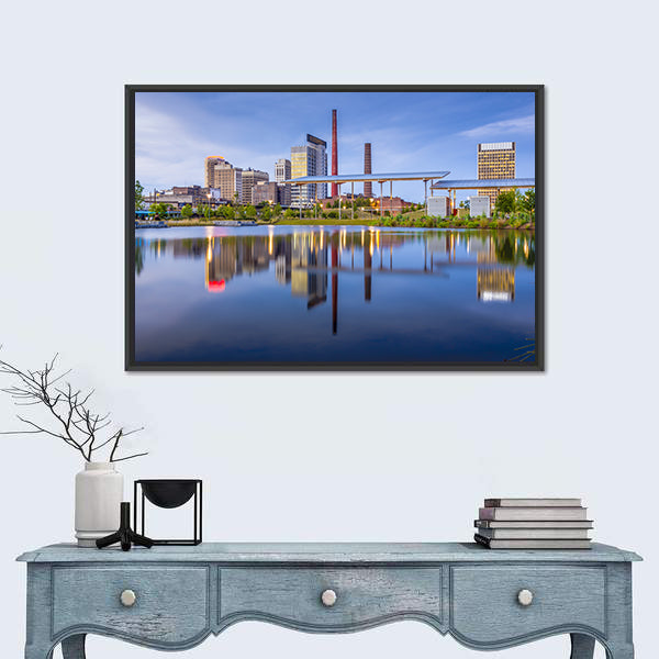 Alabama City Waterfront Skyline Canvas Wall Art