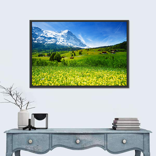 Swiss Alpine Wildflower Meadow Canvas Wall Art