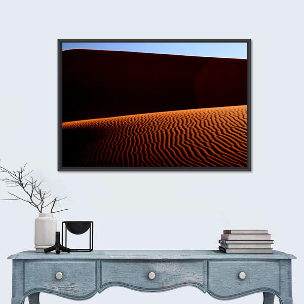 Desert Lines Around Sunset Canvas Wall Art