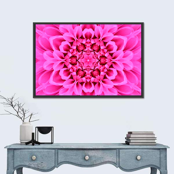 Pink Concentric Flower Canvas Wall Art