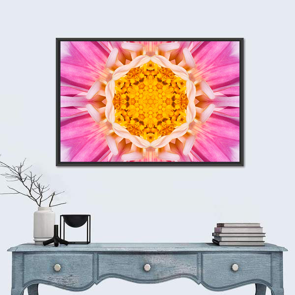 Pink Mandala Flower Canvas Wall Art