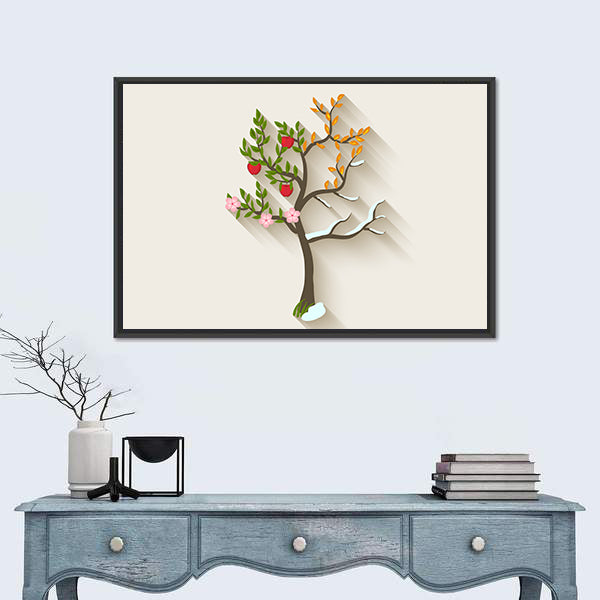 Four Seasons Trees Canvas Wall Art