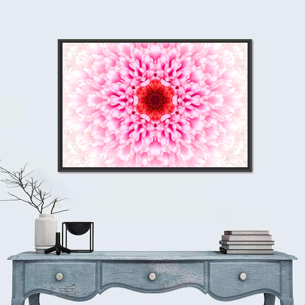 White Mandala Concentric Flower Canvas Wall Art