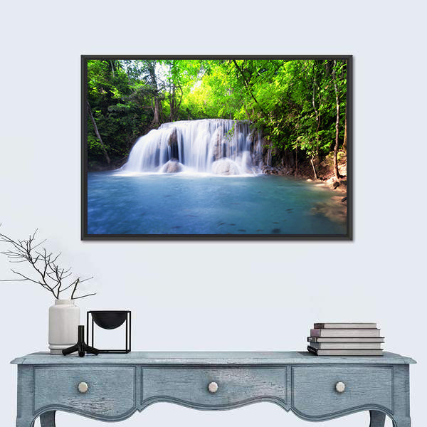 Tropical Waterfall in Thailand Canvas Wall Art