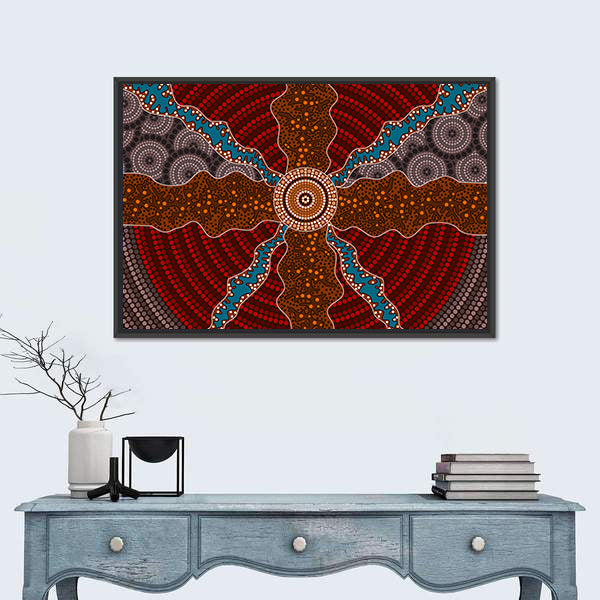 Aboriginal Dotted Vector Canvas Wall Art