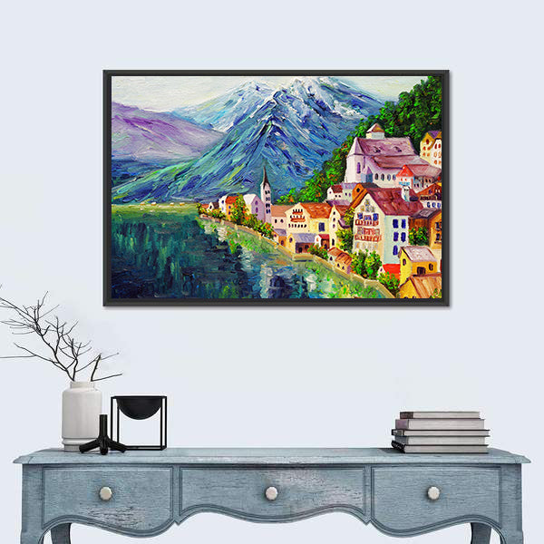 Hallstatt Oil Painting Austria Canvas Wall Art